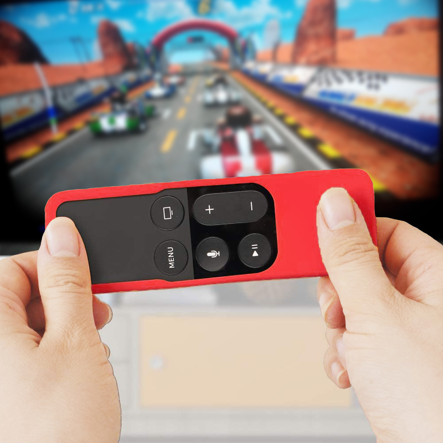TOKERSE Silicone Case Cover Compatible with Apple TV 4K 4th 5th Generation Siri Remote - Anti-Slip Shock Proof Soft Remote Cover Case Compatible with Apple TV 4K 4th 5th Gen Siri Remote Controller - Red